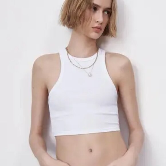 Zara White Tank Top Small - Picture 1 of 5